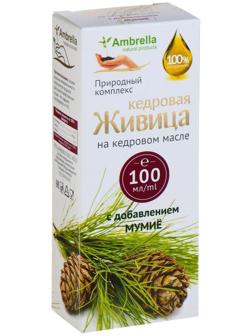 Кедровая живица на кедровом масле с мумиё, 100 мл.
