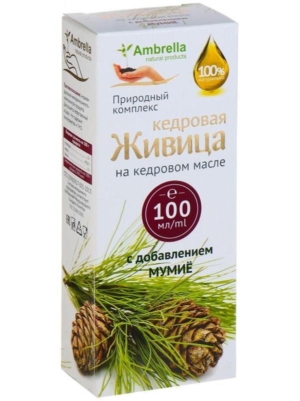 Кедровая живица на кедровом масле с мумиё, 100 мл.