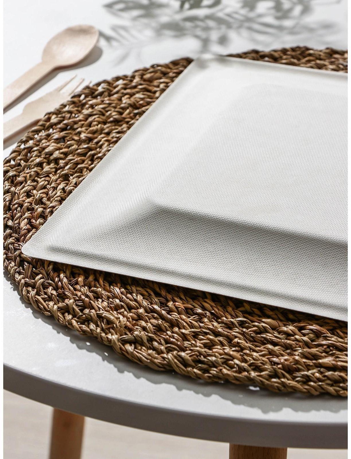 Тарелка одноразовая квадратная ECO, 26×26 см, сахарный тростник, цвет белый