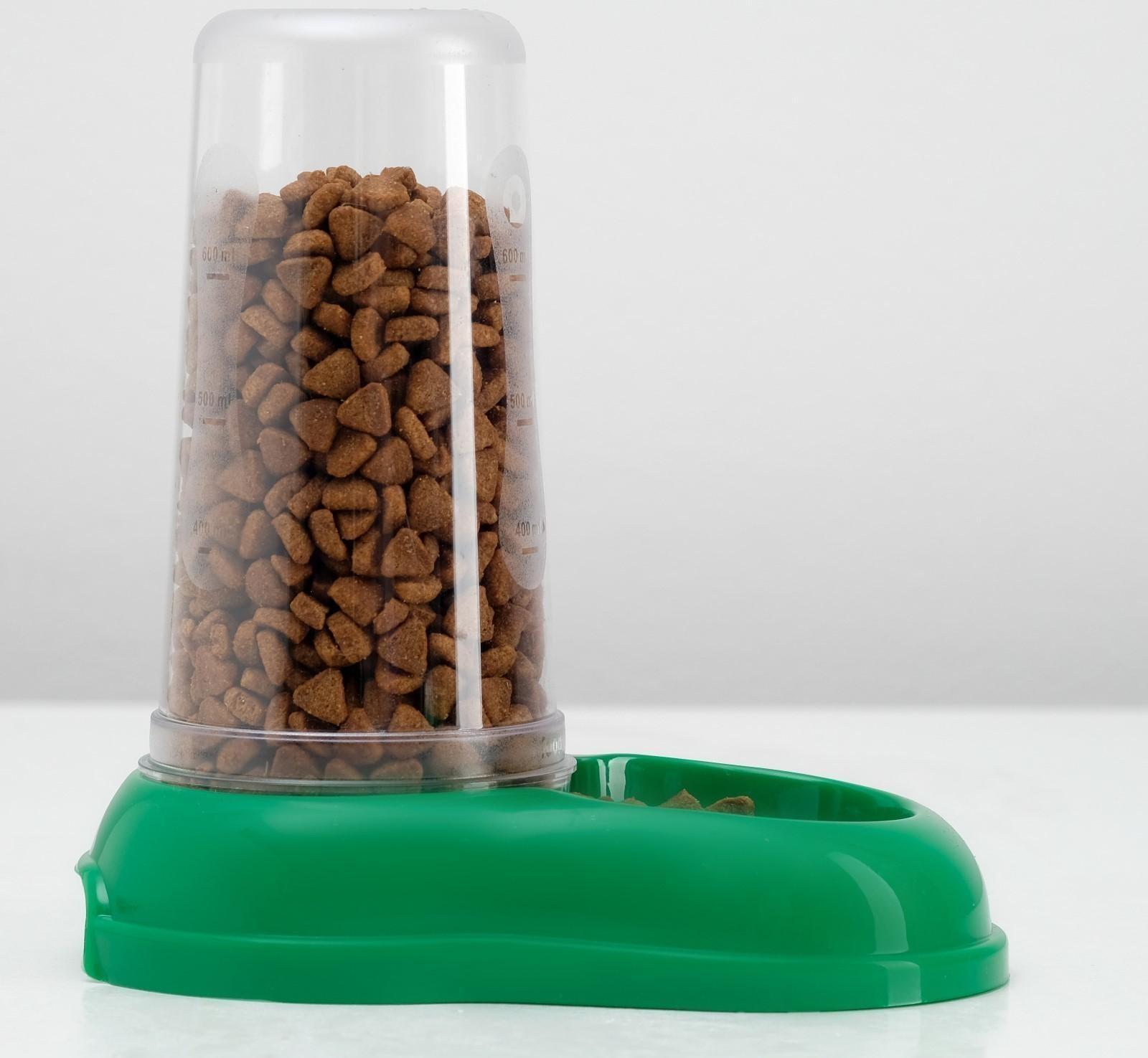 Автопоилка-автокормушка, зеленая, 0,6 л.