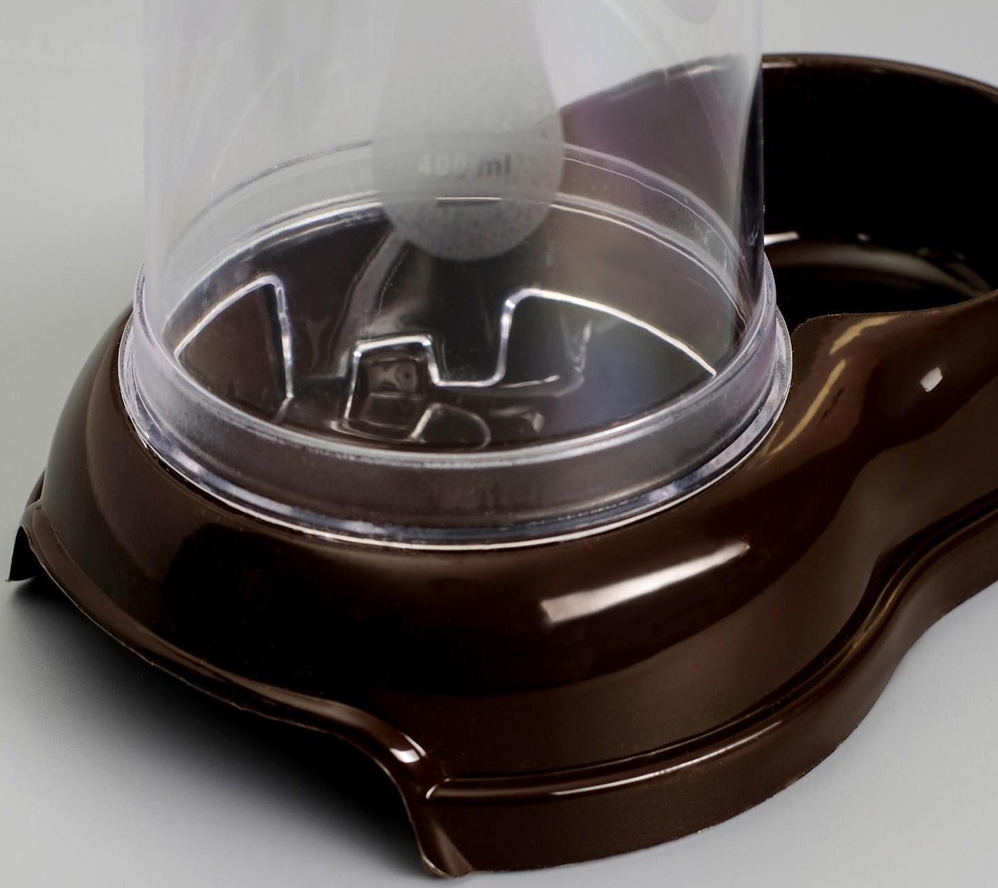 Автопоилка/автокормушка 0,6 л, шоколадная