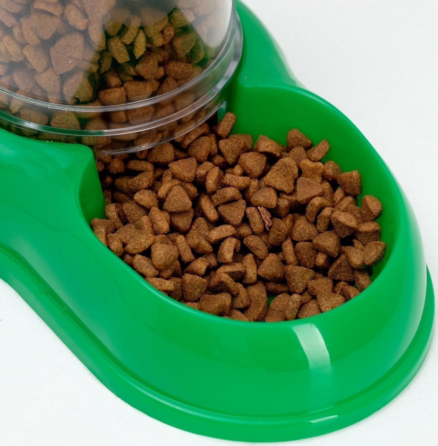 Автопоилка-автокормушка, зелёная, 1,5 л.