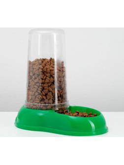 Автопоилка-автокормушка, зелёная, 1,5 л.