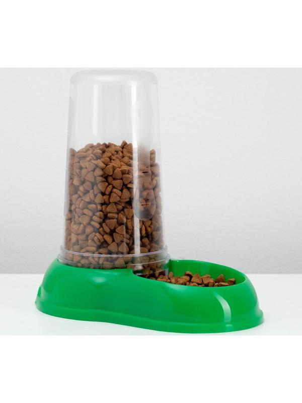 Автопоилка-автокормушка, зелёная, 1,5 л.