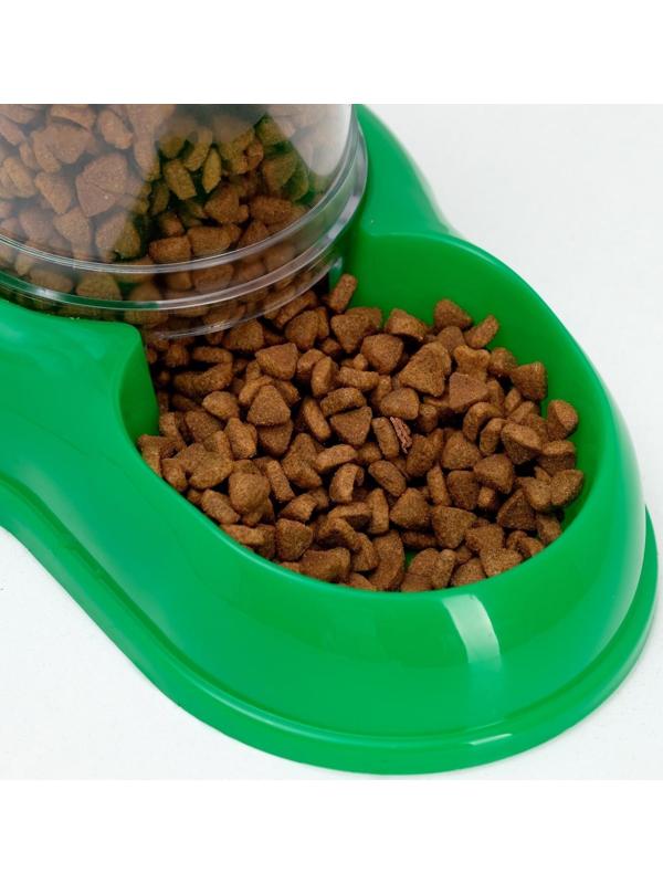 Автопоилка-автокормушка, зелёная, 1,5 л.