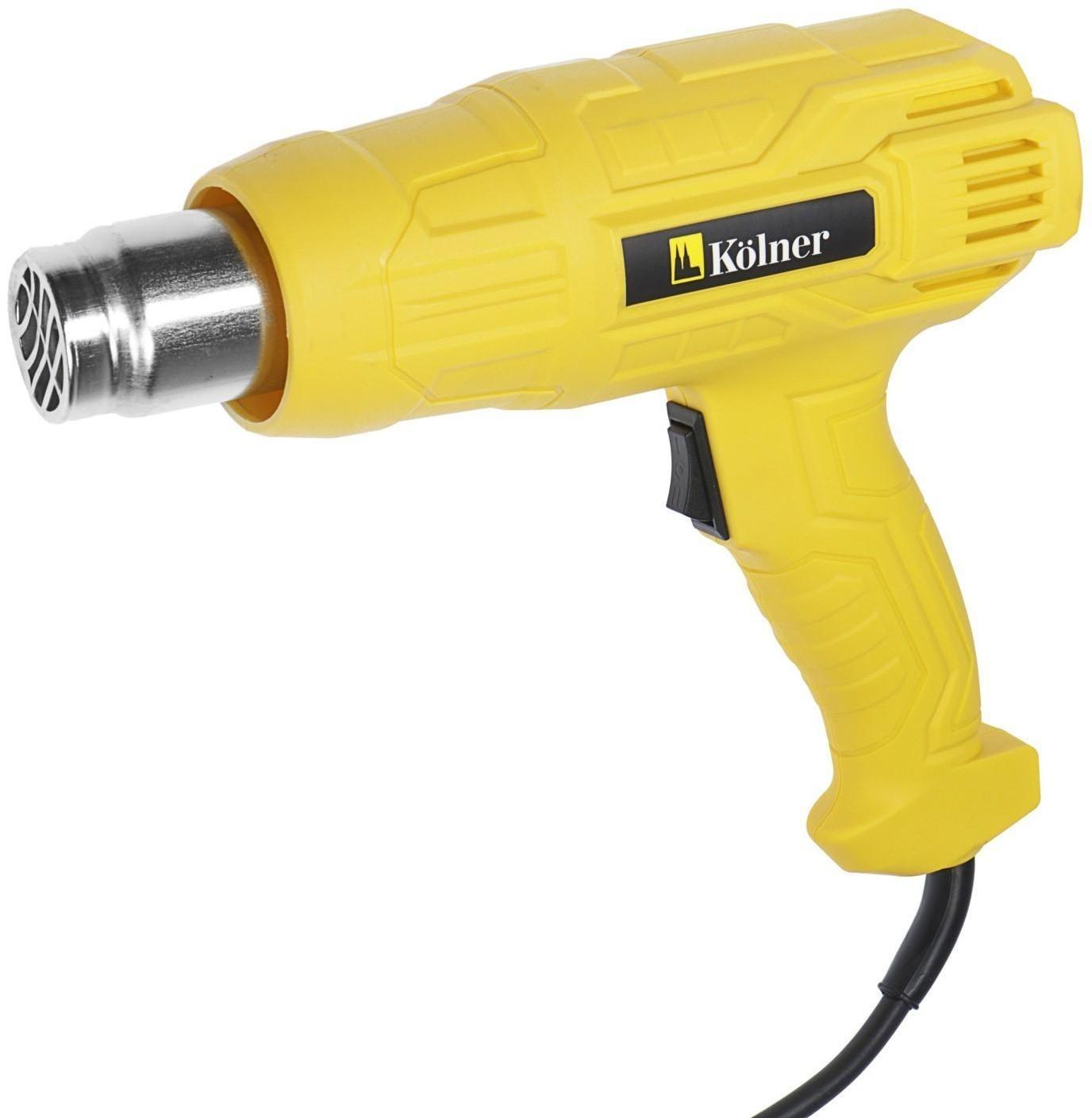 Фен технический Kolner KHG 1800, 1800 Вт, 300/500 л/мин, 300/500 С°, набор насадок