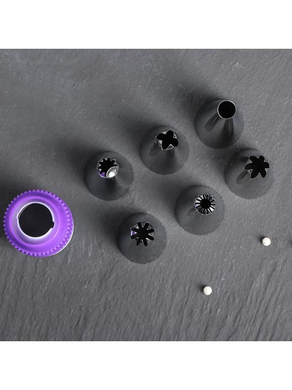 Набор кондитерский, 8 предметов: мешок, адаптер, 6 насадок d=3 см