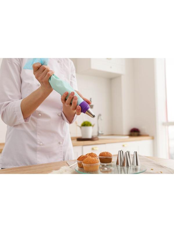 Набор кондитерский, 8 предметов: мешок, адаптер, 6 насадок d=3 см