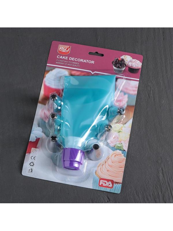 Набор кондитерский, 8 предметов: мешок, адаптер, 6 насадок d=3 см