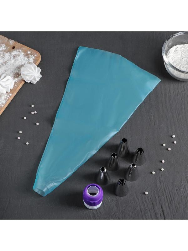 Набор кондитерский, 8 предметов: мешок, адаптер, 6 насадок d=3 см