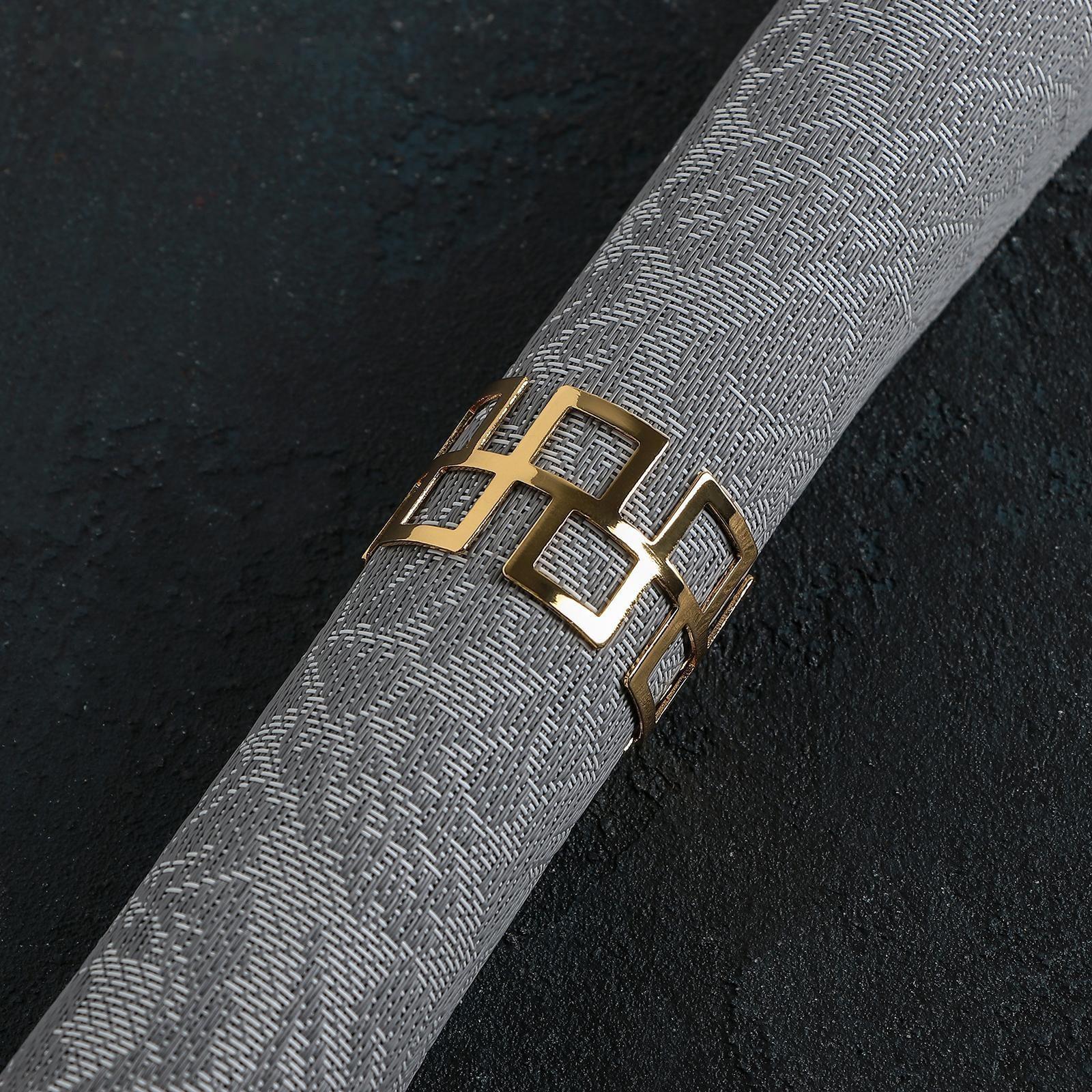 Кольцо для салфетки «Гео», 4,5×3 см, цвет золотой