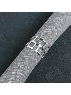 Кольцо для салфетки «Гео», 4,5×3 см, цвет серебряный