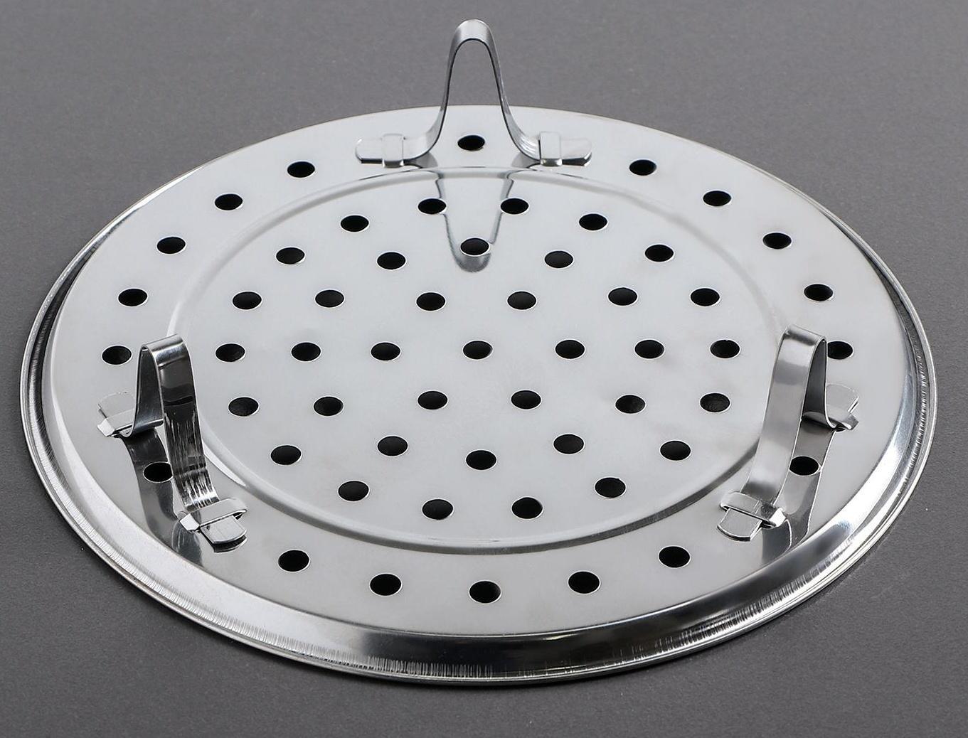 Пароварка из нержавеющей стали на ножках, d=22 см, цвет серебряный