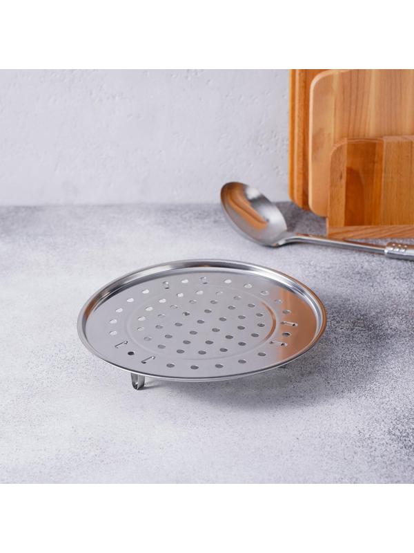 Пароварка из нержавеющей стали на ножках, d=24 см, цвет серебряный