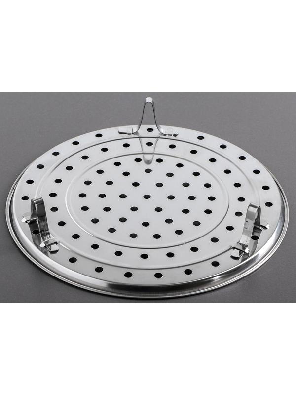 Пароварка из нержавеющей стали на ножках, d=26 см, цвет серебряный