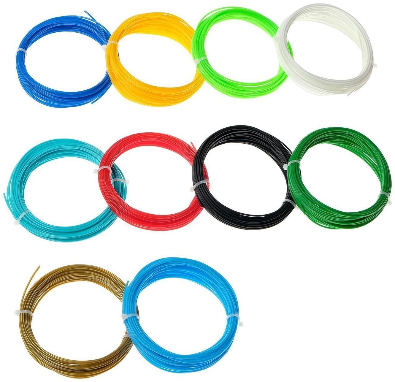 Комплект 3Д ручка с дисплеем желтая + пластик PLA 10 цветов по 10 метров