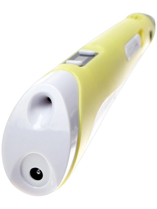 Комплект 3Д ручка с дисплеем желтая + пластик PLA 10 цветов по 10 метров