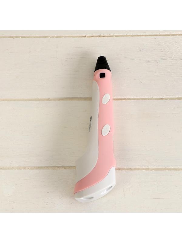 Комплект 3Д ручка с дисплеем розовая + пластик ABS 10 цветов по 10 метров