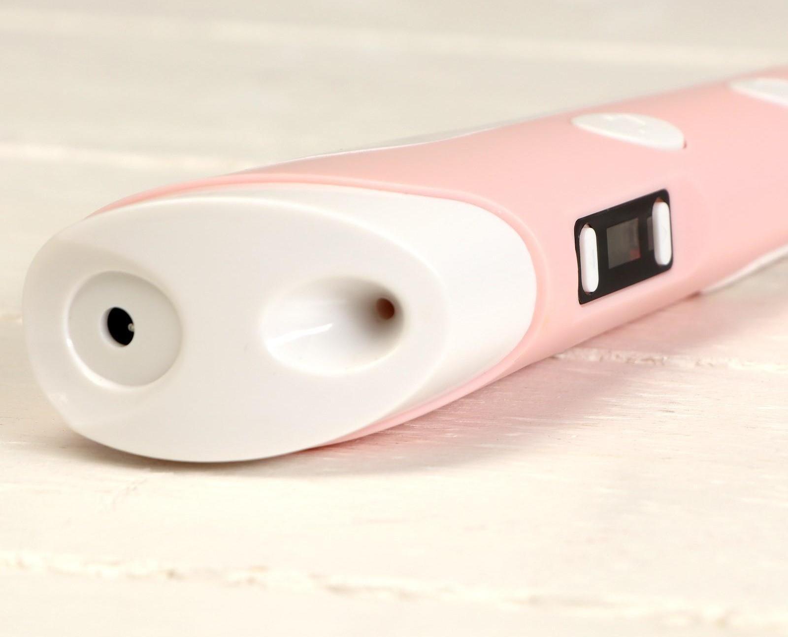 Комплект 3Д ручка с дисплеем розовая + пластик ABS 20 цветов по 10 метров