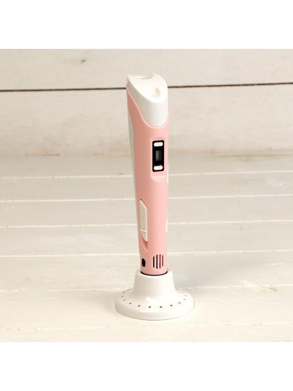 Комплект 3Д ручка с дисплеем розовая + пластик ABS 20 цветов по 10 метров