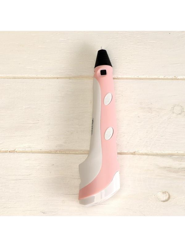 Комплект 3Д ручка с дисплеем розовая + пластик ABS 20 цветов по 10 метров