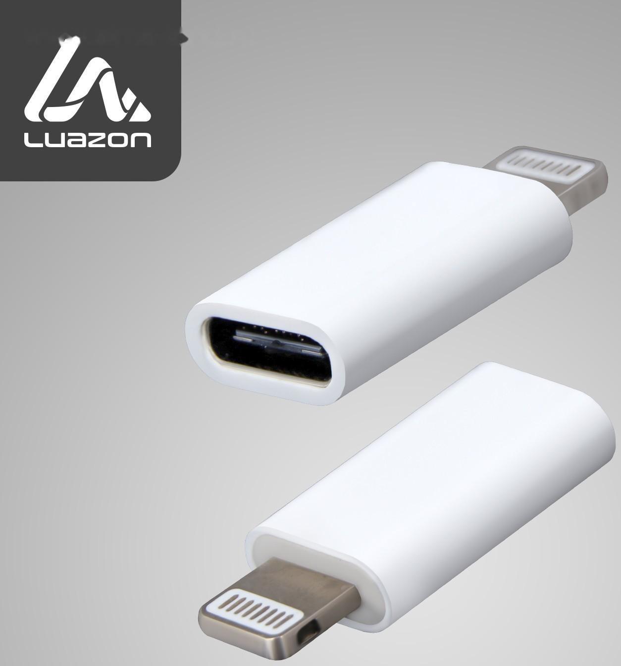 Переходник LuazON LE-016, с Type-C на Lightning, 1 шт, белый