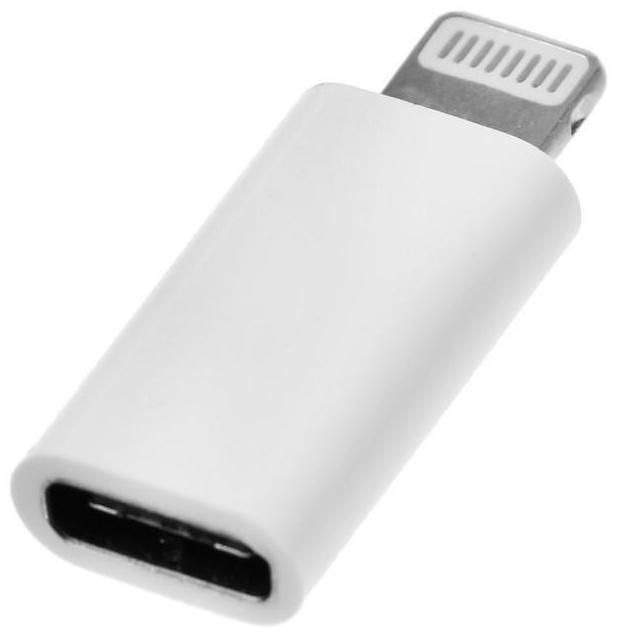 Переходник LuazON LE-016, с Type-C на Lightning, 1 шт, белый