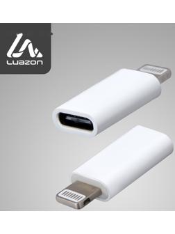 Переходник LuazON LE-016, с Type-C на Lightning, 1 шт, белый