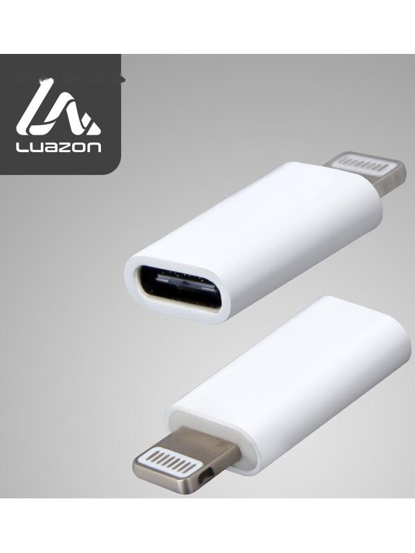 Переходник LuazON LE-016, с Type-C на Lightning, 1 шт, белый