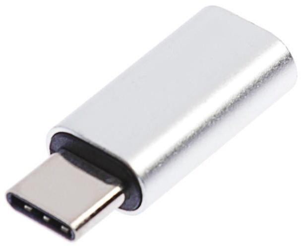 Переходник LuazON LE-017, с Lightning на Type-C, 1 шт, серебристый