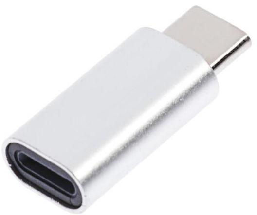 Переходник LuazON LE-017, с Lightning на Type-C, 1 шт, серебристый