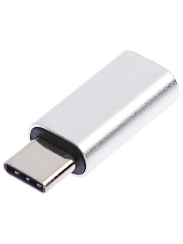 Переходник LuazON LE-017, с Lightning на Type-C, 1 шт, серебристый