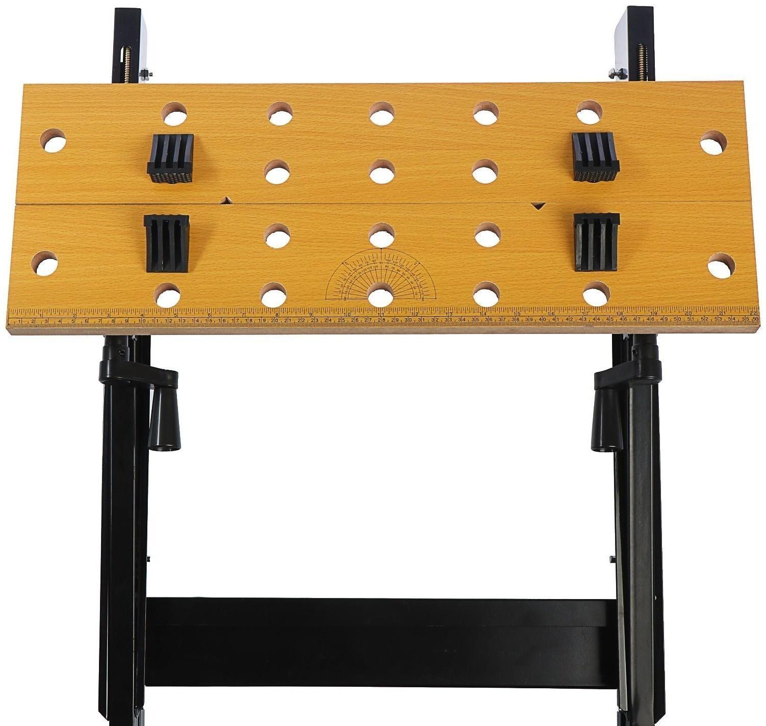 Верстак-тиски ТУНДРА, складной, 560 х 620 х 755 мм, профиль 20 х 20 мм, нагрузка до 100 кг