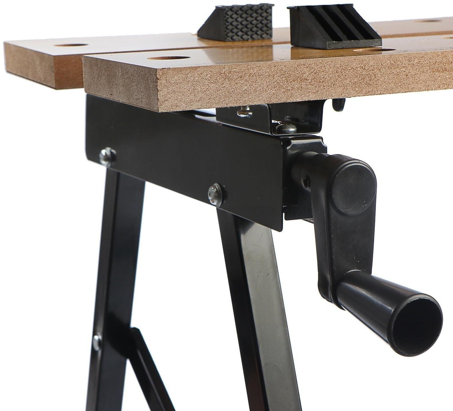 Верстак-тиски ТУНДРА, складной, 560 х 620 х 755 мм, профиль 20 х 20 мм, нагрузка до 100 кг