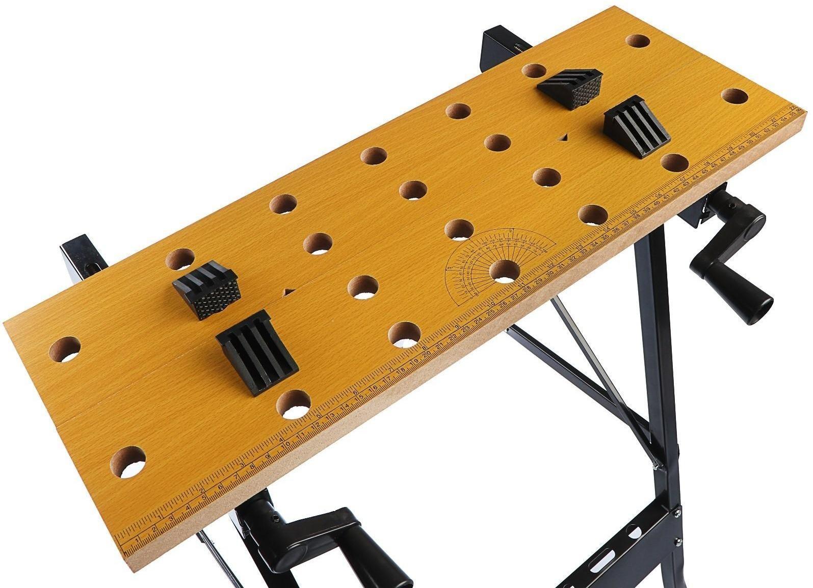 Верстак-тиски ТУНДРА, складной, 560 х 620 х 755 мм, профиль 20 х 20 мм, нагрузка до 100 кг