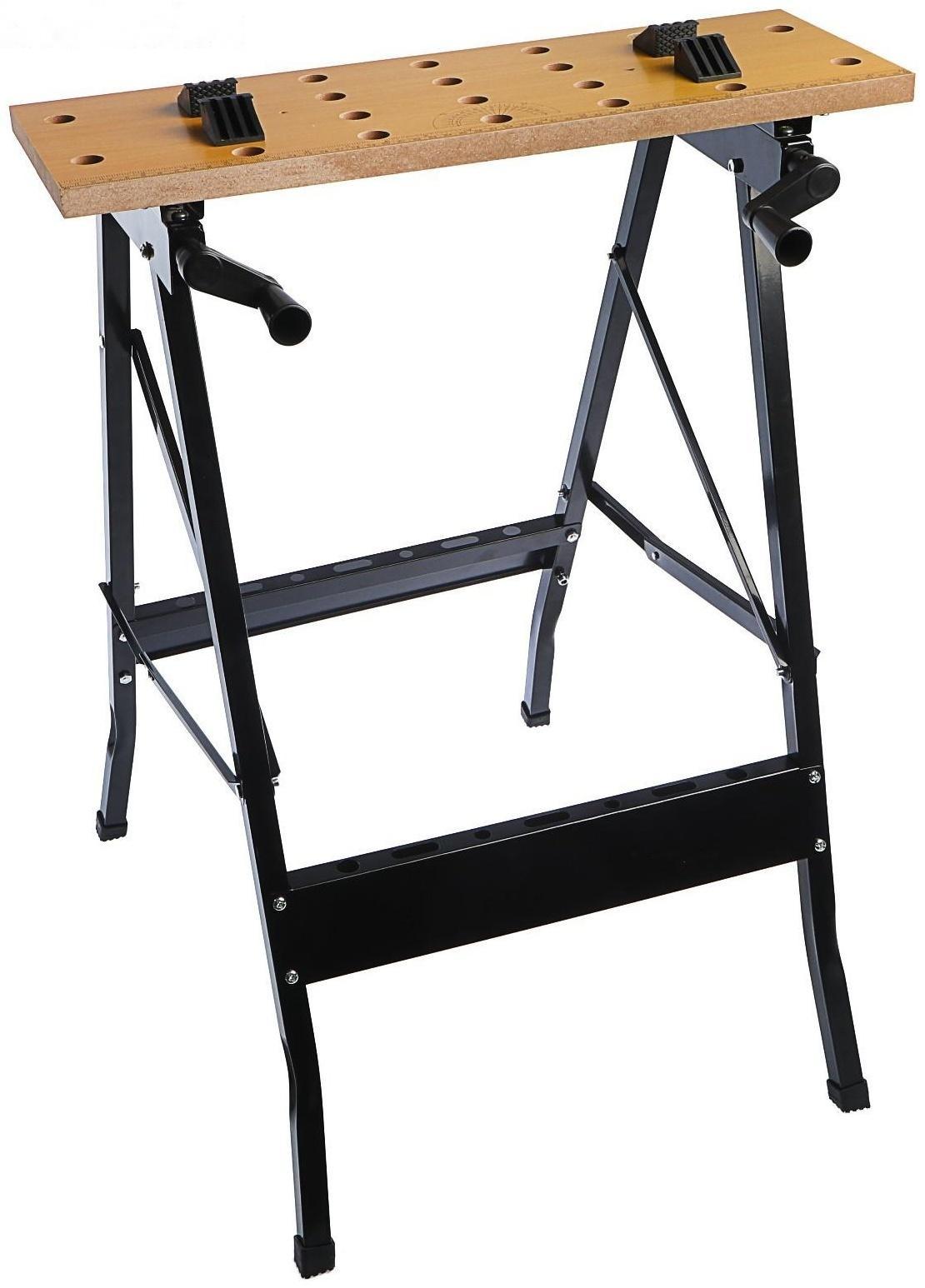 Верстак-тиски ТУНДРА, складной, 560 х 620 х 755 мм, профиль 20 х 20 мм, нагрузка до 100 кг