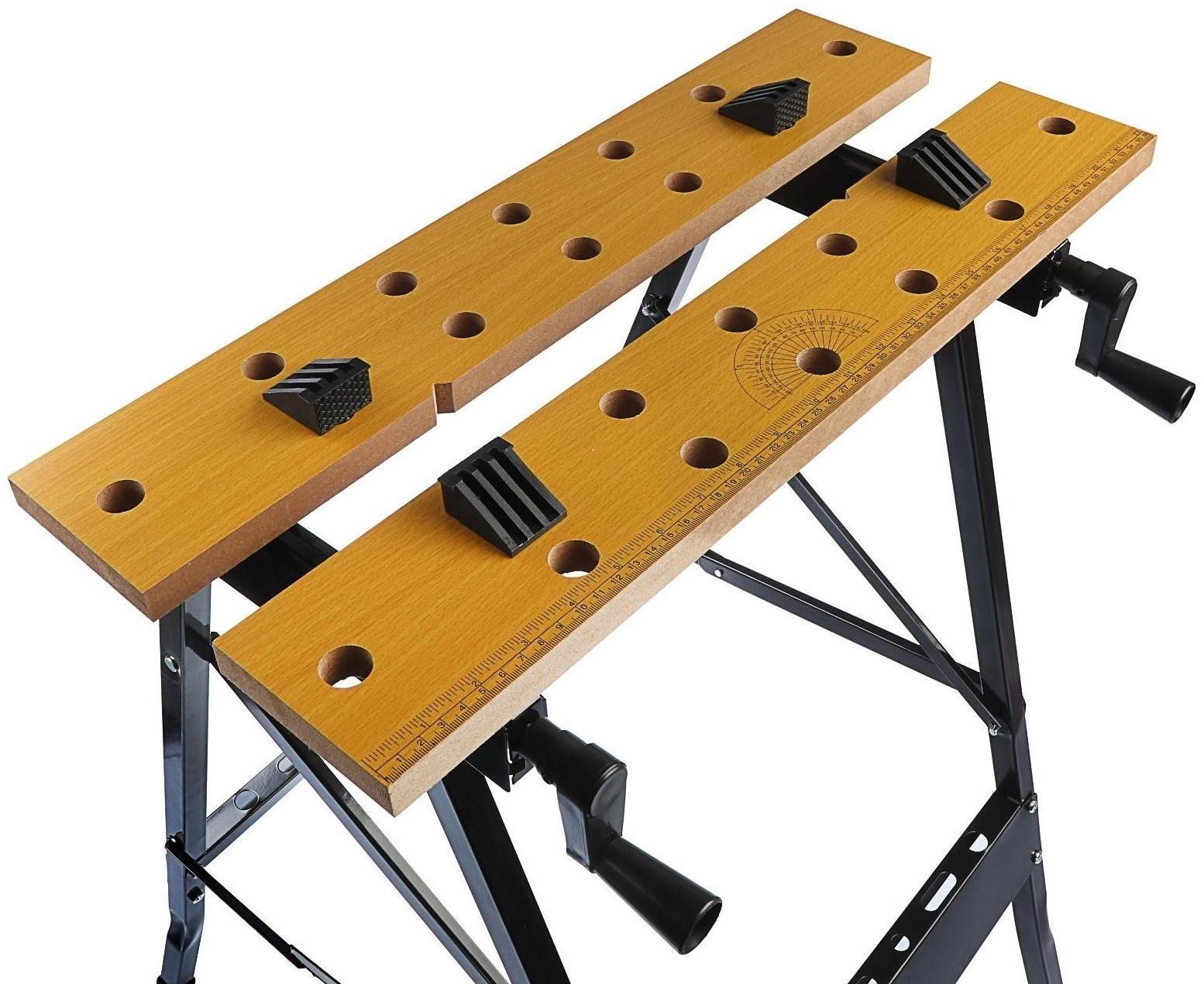 Верстак-тиски ТУНДРА, складной, 560 х 620 х 755 мм, профиль 20 х 20 мм, нагрузка до 100 кг