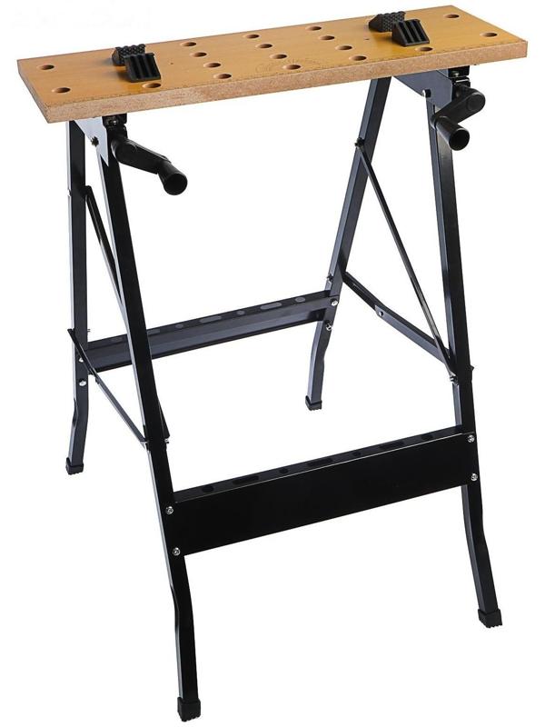 Верстак-тиски ТУНДРА, складной, 560 х 620 х 755 мм, профиль 20 х 20 мм, нагрузка до 100 кг