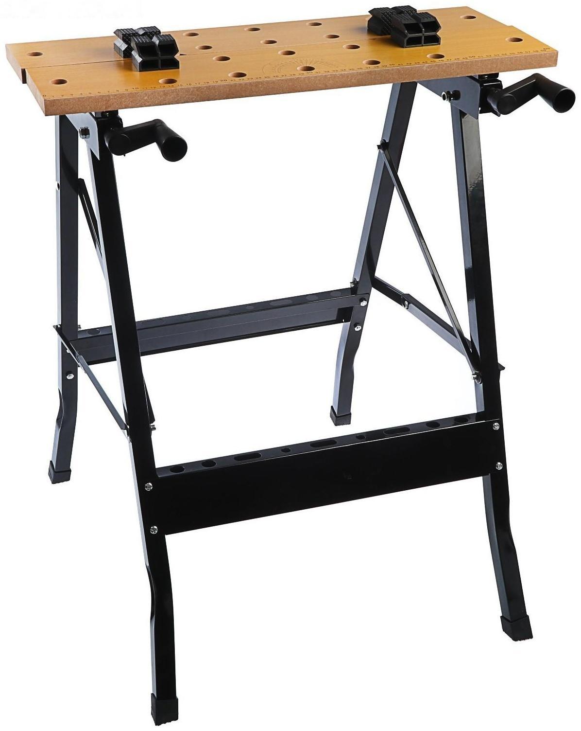 Верстак-тиски ТУНДРА, складной, 605 х 635 х 780 мм, профиль 25 х 25 мм, нагрузка до 100 кг