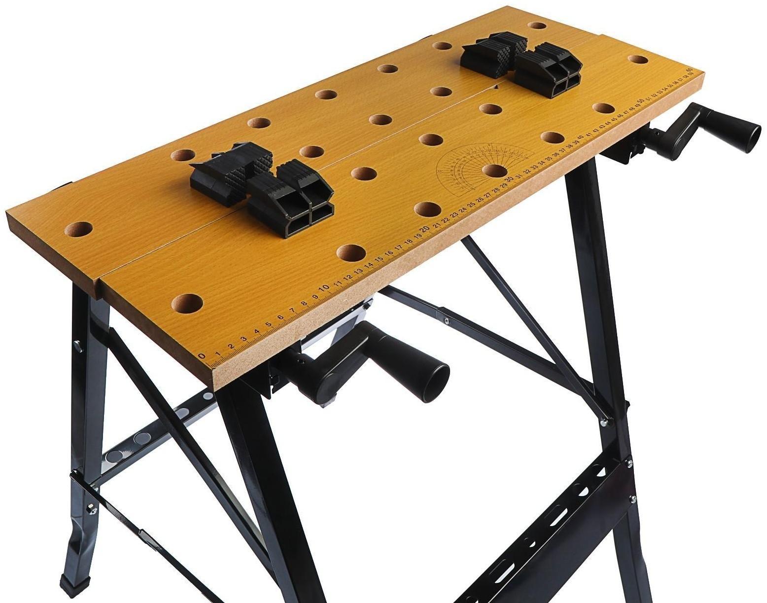 Верстак-тиски ТУНДРА, складной, 605 х 635 х 780 мм, профиль 25 х 25 мм, нагрузка до 100 кг