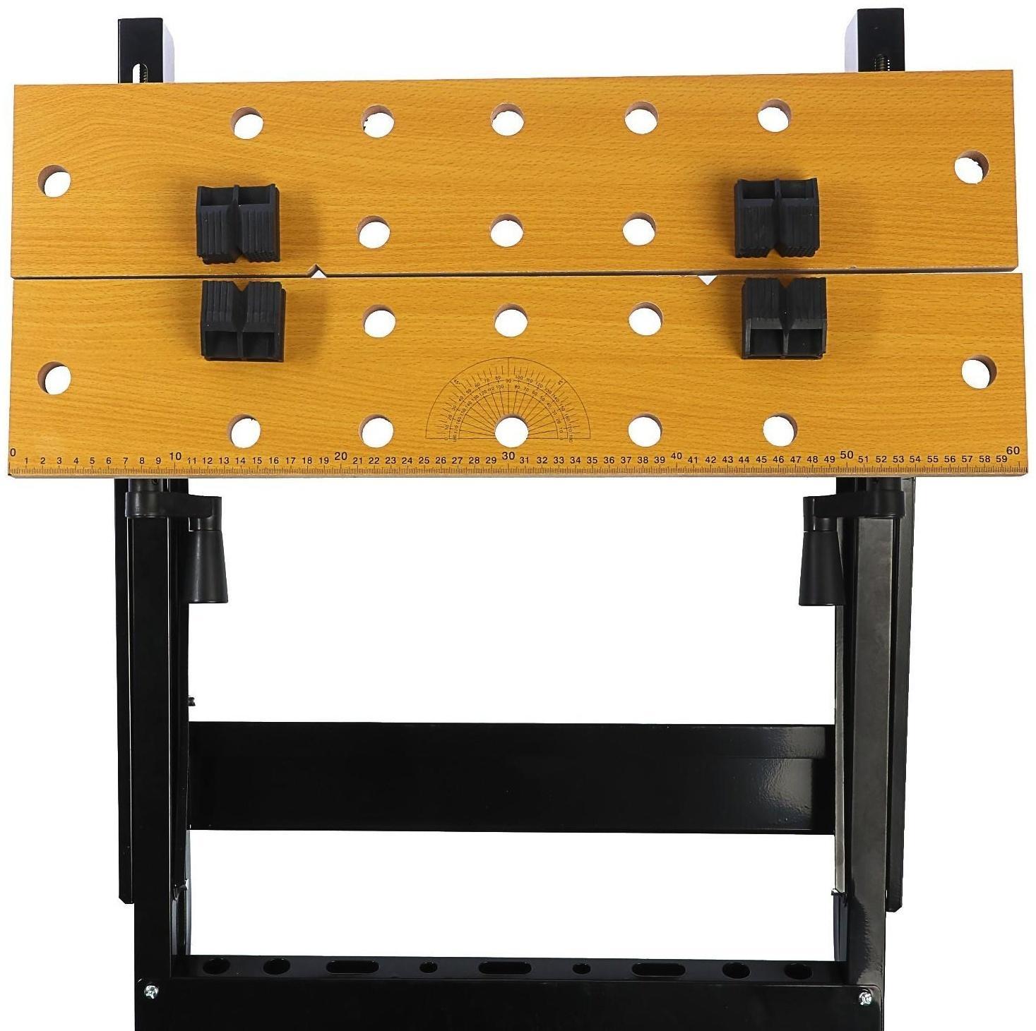 Верстак-тиски ТУНДРА, складной, 605 х 635 х 780 мм, профиль 25 х 25 мм, нагрузка до 100 кг