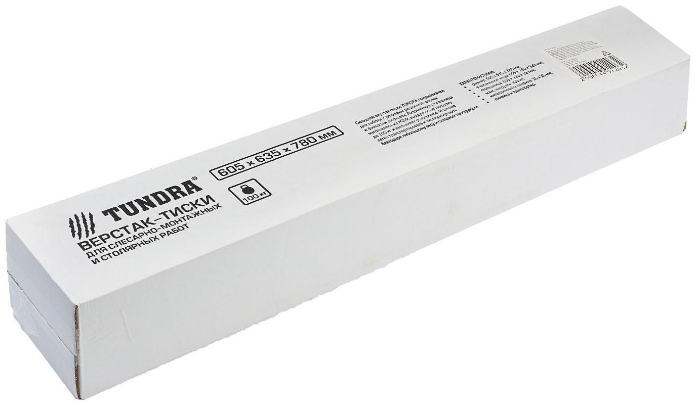 Верстак-тиски ТУНДРА, складной, 605 х 635 х 780 мм, профиль 25 х 25 мм, нагрузка до 100 кг