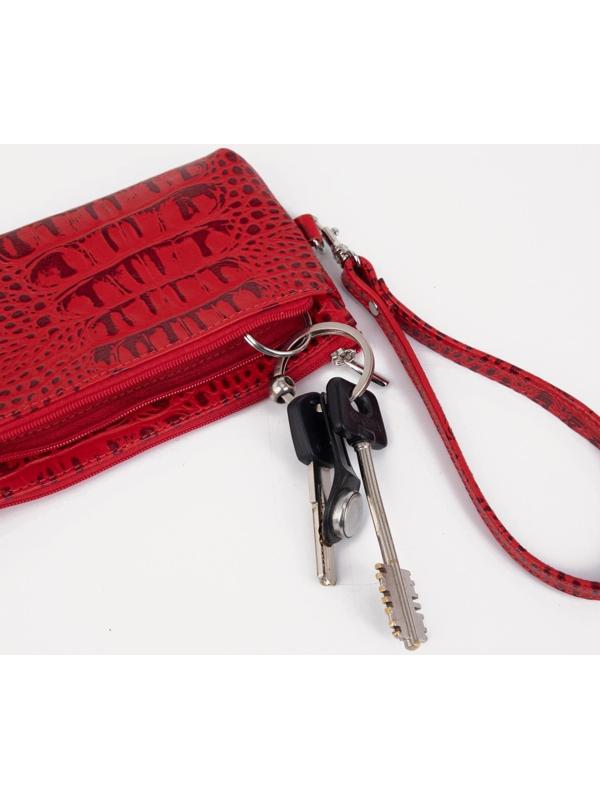 Кошелёк на молнии, цвет красный