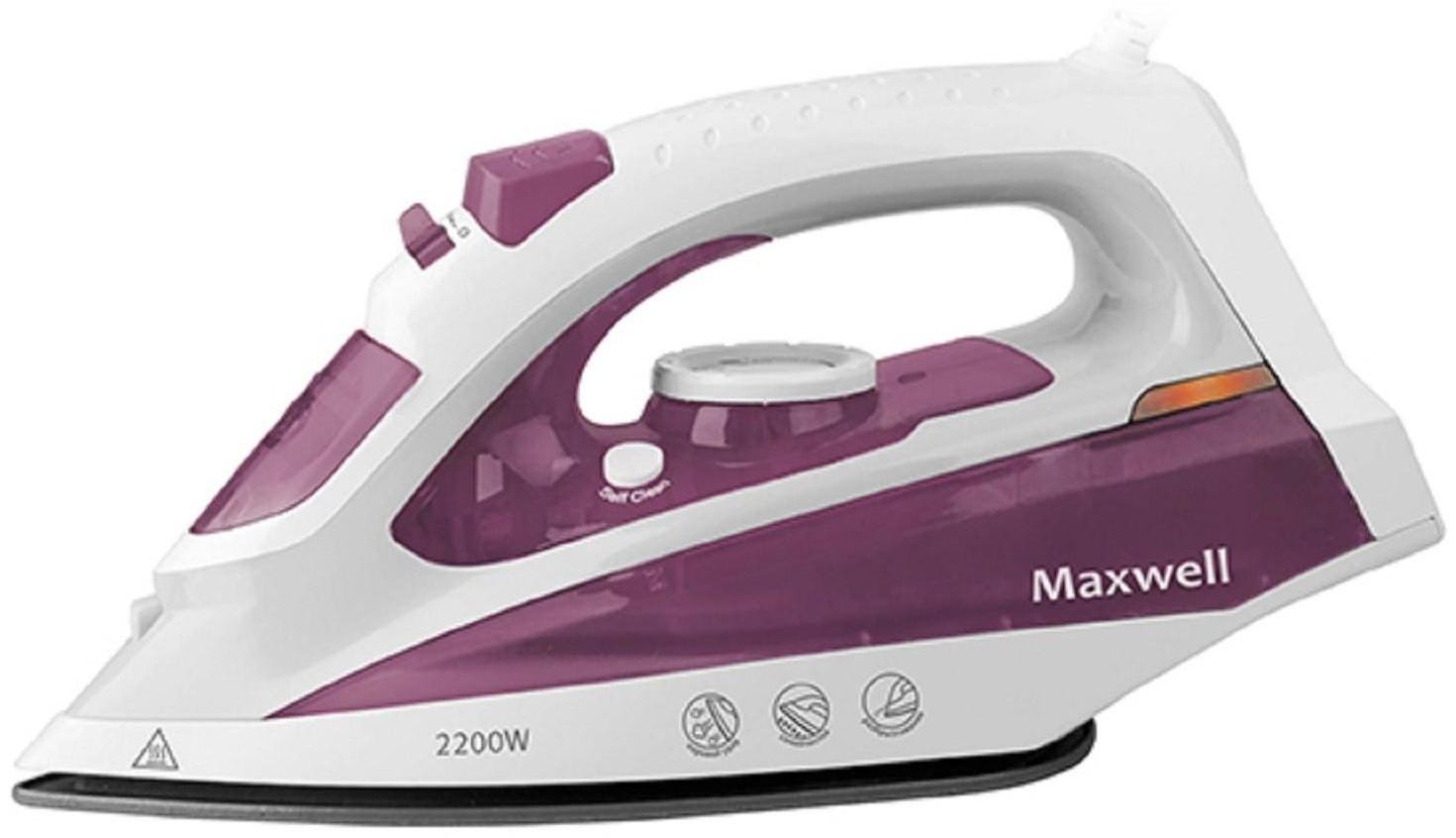 Утюг Maxwell MW-3058 VT, 2200 Вт, керамическая подошва, бело-фиолетовый