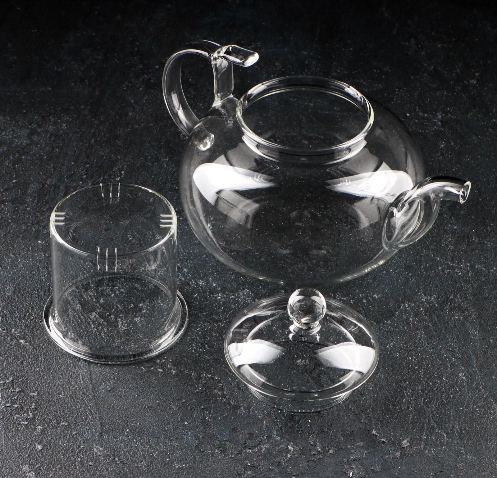 Чайник стеклянный заварочный «Горгона», 800 мл, стеклянное сито