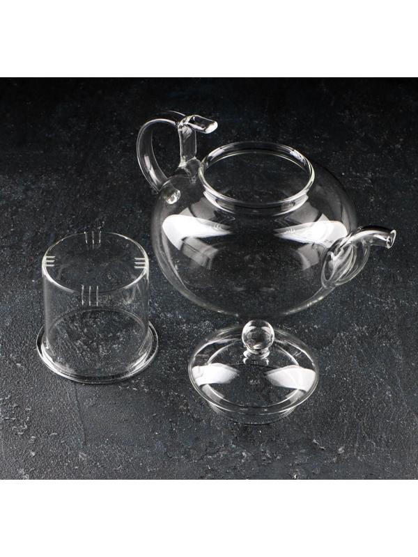 Чайник стеклянный заварочный «Горгона», 800 мл, стеклянное сито