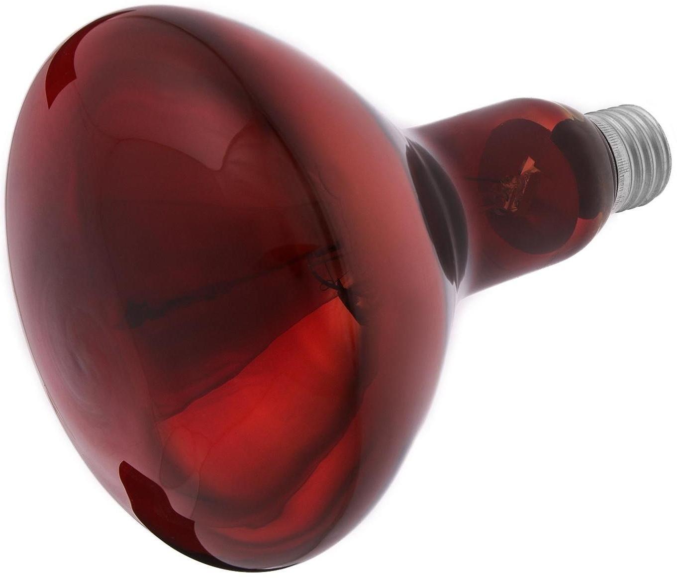 Лампа инфракрасная, 250 Вт, Е 27, 220В, длина волны 2500 нм, красная колба