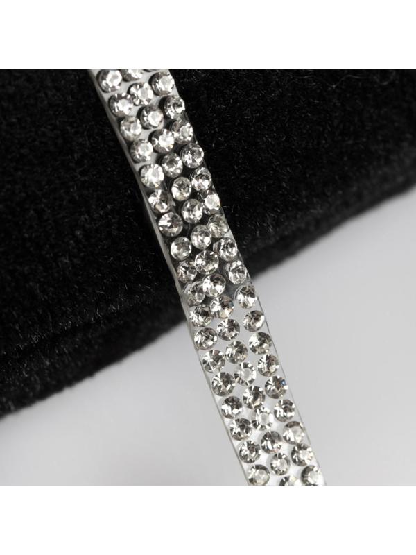 Стразы термоклеевые, d = 3 мм, ширина - 10 мм, 4,5 ± 0,5 м, цвет серебряный