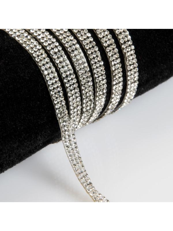 Стразы термоклеевые, d = 3 мм, ширина - 10 мм, 4,5 ± 0,5 м, цвет серебряный