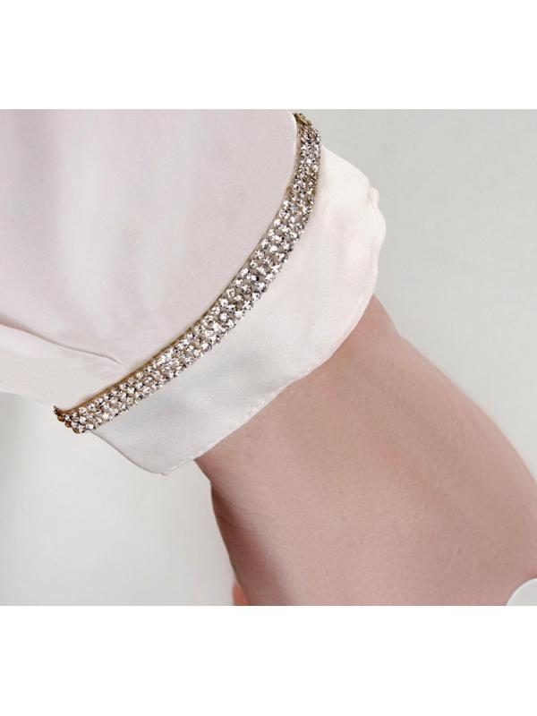 Стразы термоклеевые, d = 3 мм, ширина - 10 мм, 4,5 ± 0,5 м, цвет серебряный